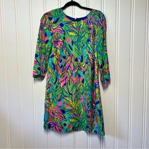 🌴 Lilly Pulitzer Bright Tropical Print Dress | Size 4 | 3/4 Sleeve Shift